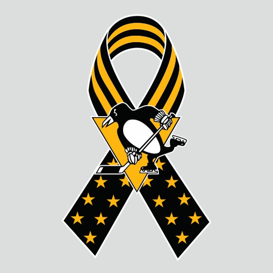 Pittsburgh Penguins Ribbon American Flag logo iron on paper